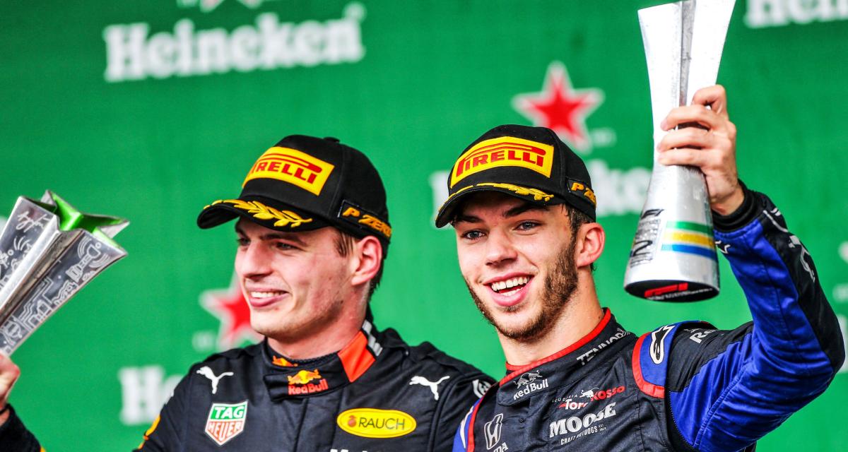 Max Verstappen et Pierre Gasly ont partagé le podium à deux reprises, mais jamais lorsqu'ils étaient coéquipiers.