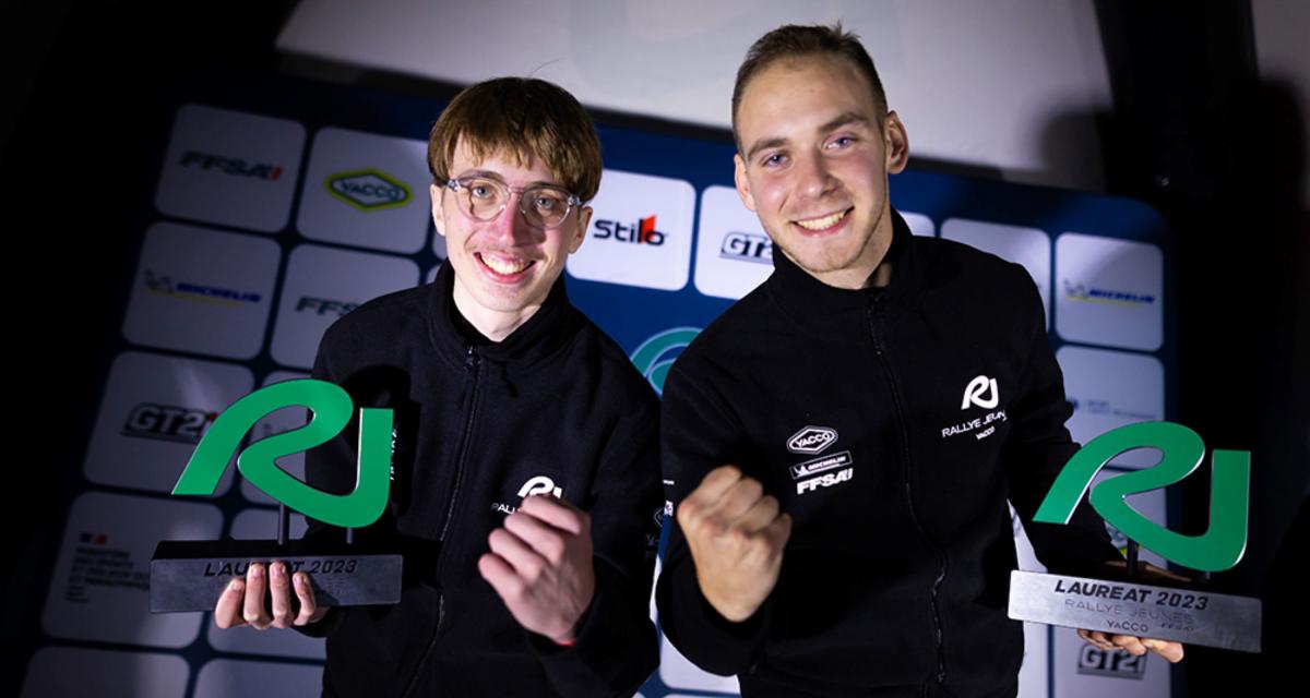 Quentin Vialatte (à gauche) et Valentin Ascenzi (à droite) sont les vainqueurs de Rallye Jeunes 2023.