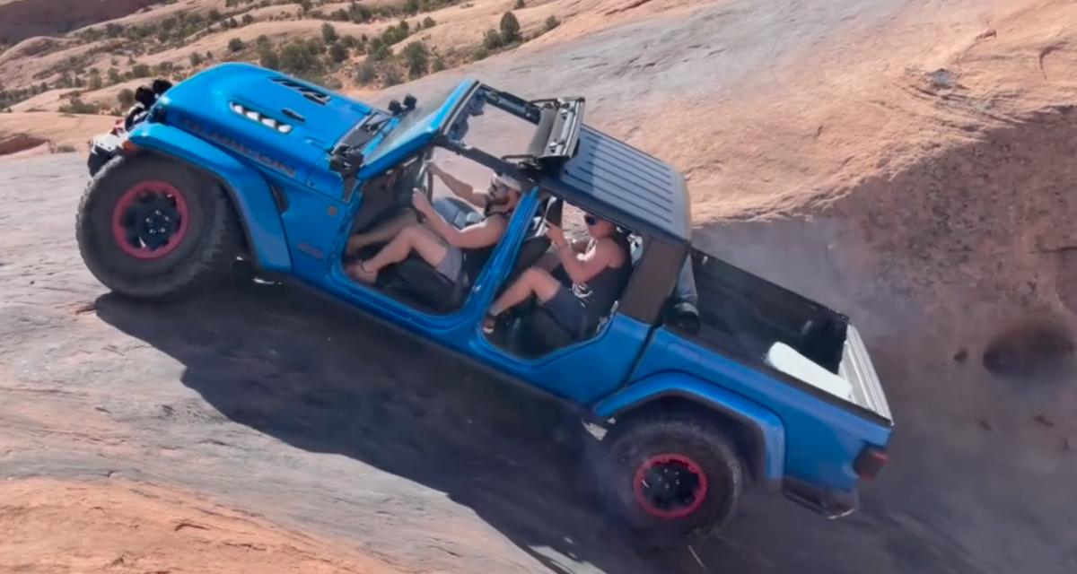 La session off-road se termine très mal pour cette Jeep Gladiator mal préparée