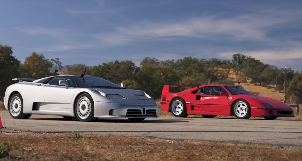Bugatti EB110 vs Ferrari F40 : duel de légendes des années 90 dans une course en ligne