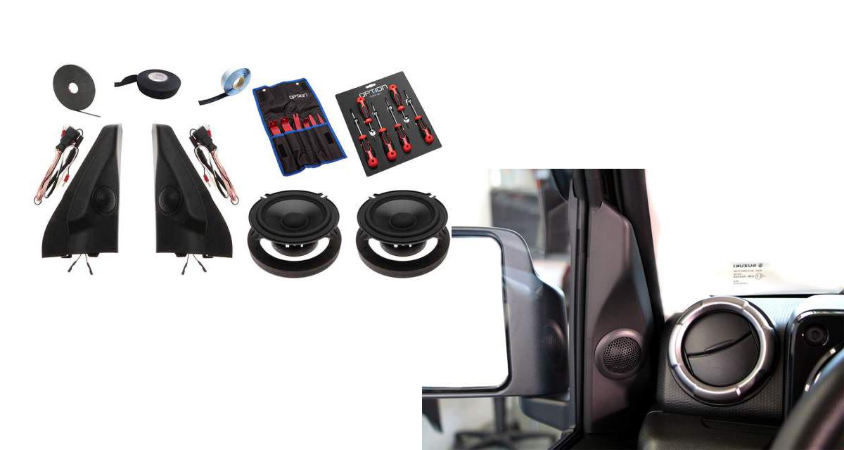 Un kit 2 voies plug and play pour le Suzuki Jimny chez Option Audio