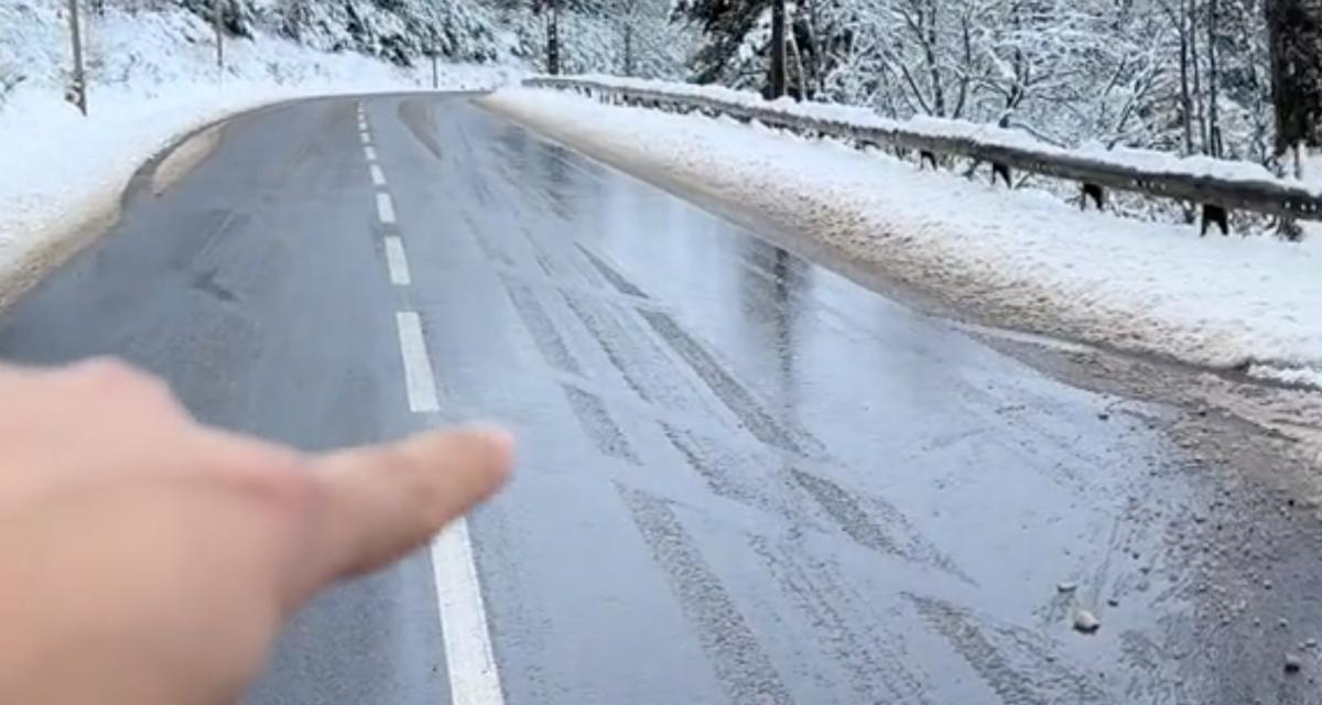 VIDEO - Cet automobiliste perd le contrôle sur une route de montagne, sa réaction est à mourir de rire