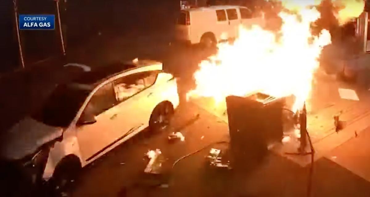 VIDEO - Cette automobiliste perd le contrôle et détruit une pompe à essence sur son passage