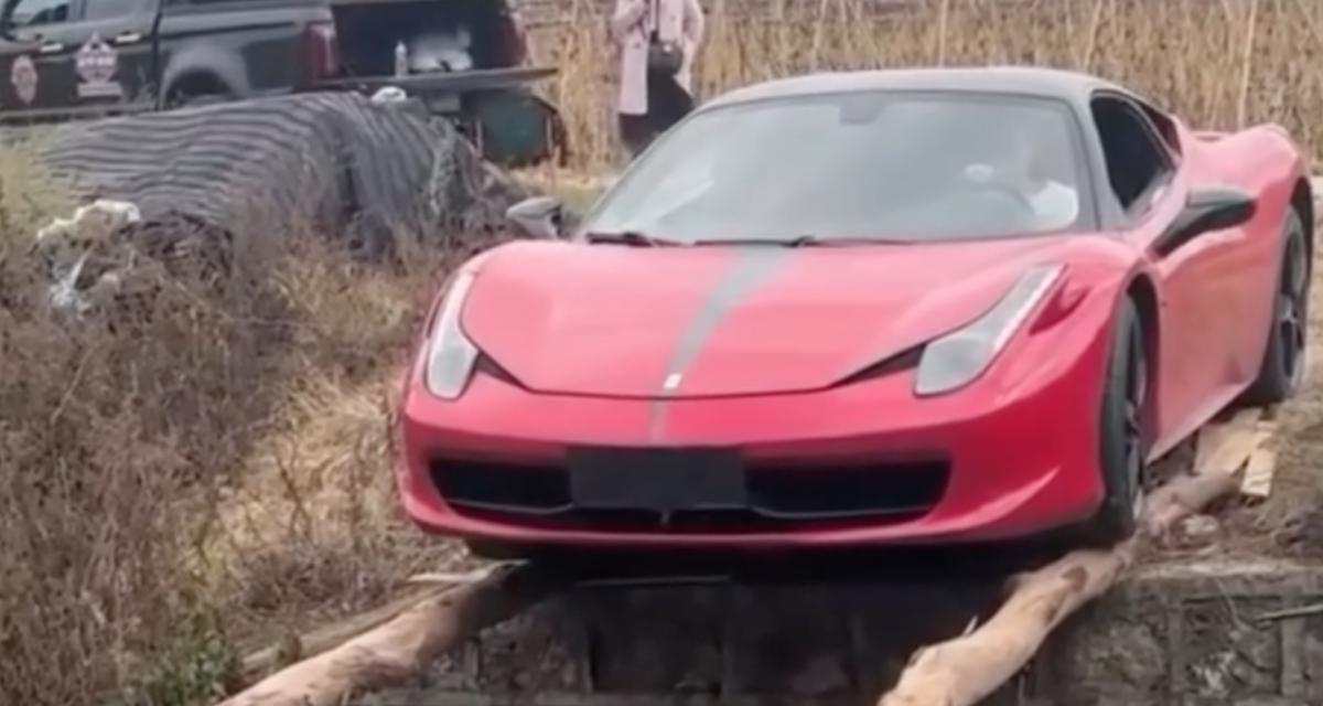 VIDEO - Faire traverser une Ferrari de la sorte ne semble pas être la meilleure des idées...