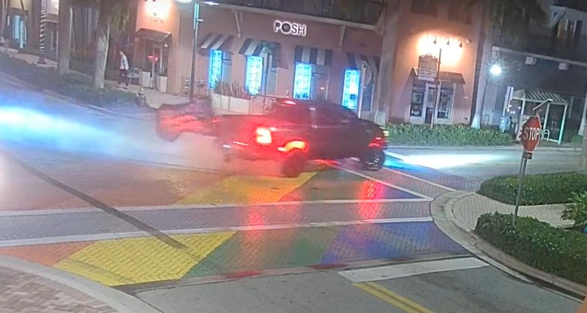 VIDEO - Ce pick-up vandalise une intersection avec un burn, la police le sanctionne lourdement grâce à une caméra de sécurité