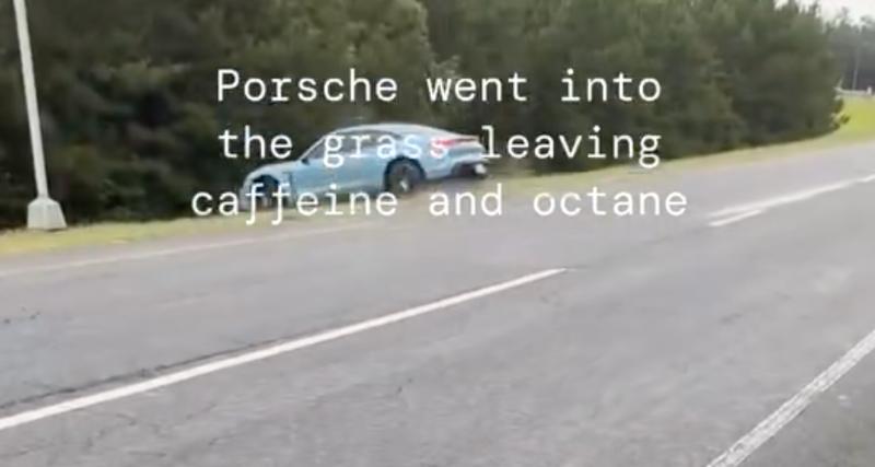  - VIDEO - En sortie de rassemblement automobile, cette Porsche Taycan s'envoie dans le décor toute seule