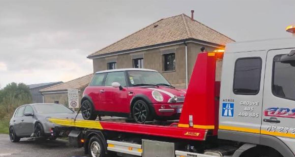 Une Golf 6 et une Mini Cooper traversent un village de 180 habitants à plus de 145 km/h