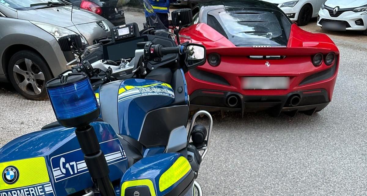 Avec deux jeunes enfants sur le siège passager, cette Ferrari flashée en excès de vitesse par les gendarmes