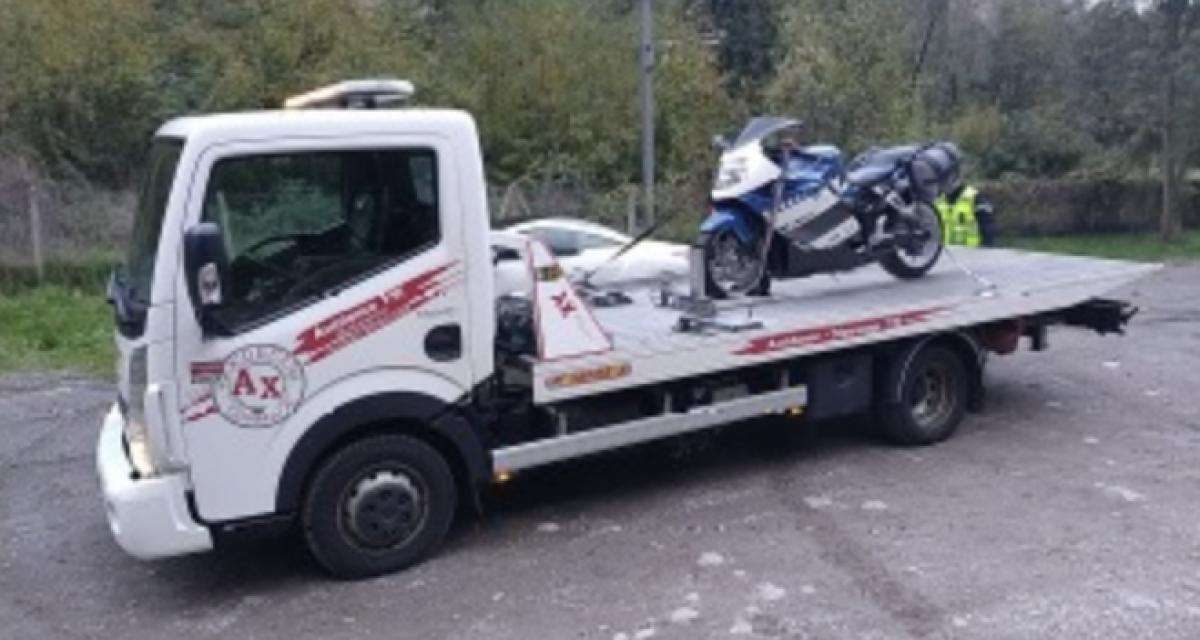 À plus de 200km/h sur une nationale, sa puissante moto placée en fourrière