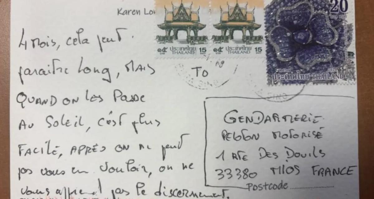 Il perd son permis, s'exile en Thaïlande et chambre les gendarmes avec une carte postale