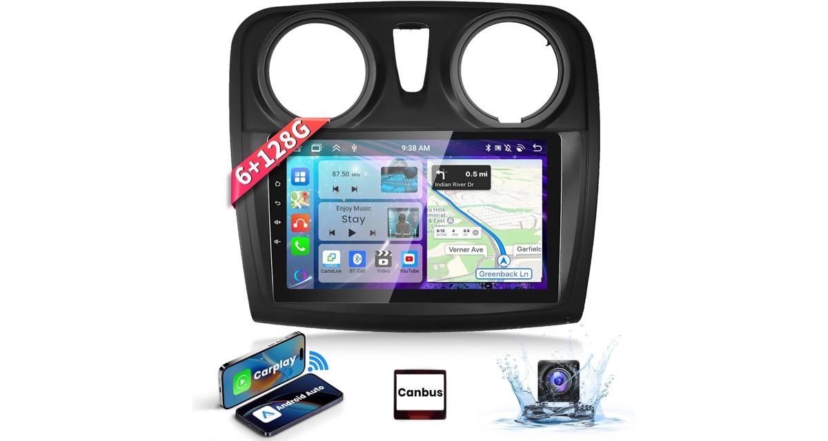 Podofo présente un autoradio Android avec CarPlay pour la Dacia Sandero 2
