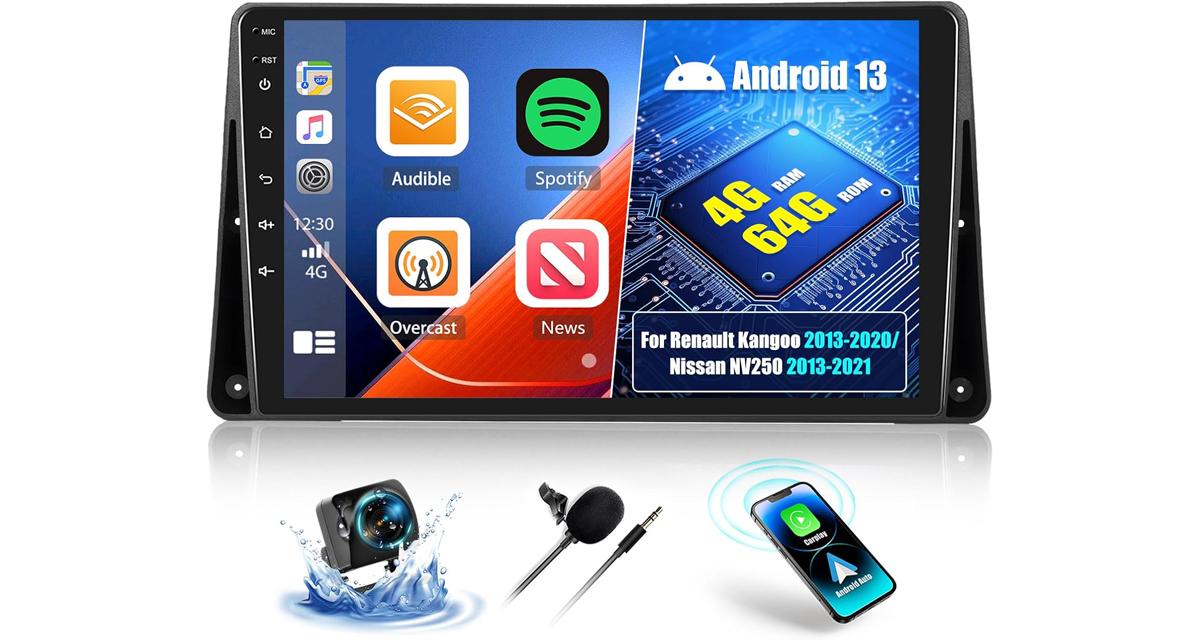 Oiliehu présente un autoradio CarPlay grand écran pour le Renault Kangoo