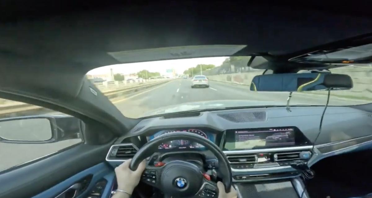 Deux BMW s'encastrent lors d'une course-poursuite devant la police