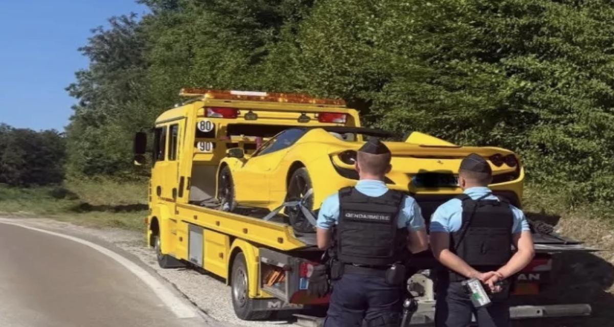 Une Ferrari F8 flashée à pleine vitesse sur une route limitée à 80, la fourrière s'occupe de la fin de trajet