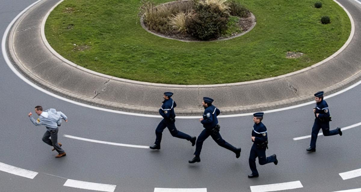 Il fonce dans un rond-point et tente d'échapper aux gendarmes à pied