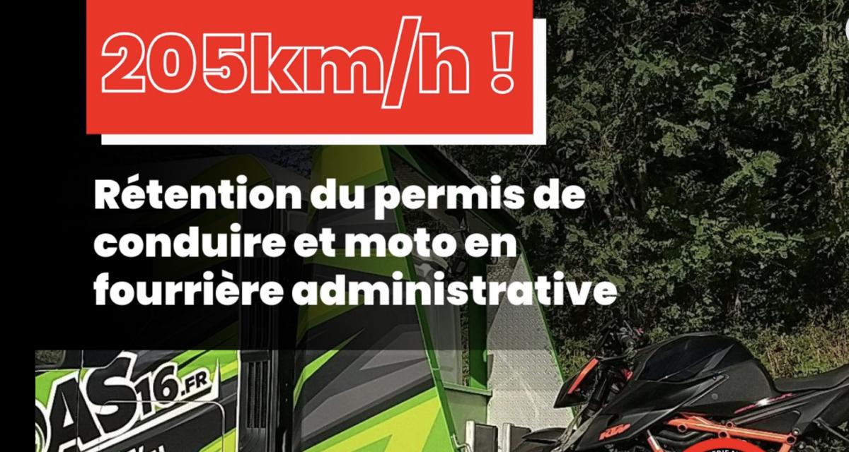 Flashé à plus de 200 km/h au guidon d'une puissante moto, ce conducteur revenait d'un voyage entre amis... Un accueil mémorable
