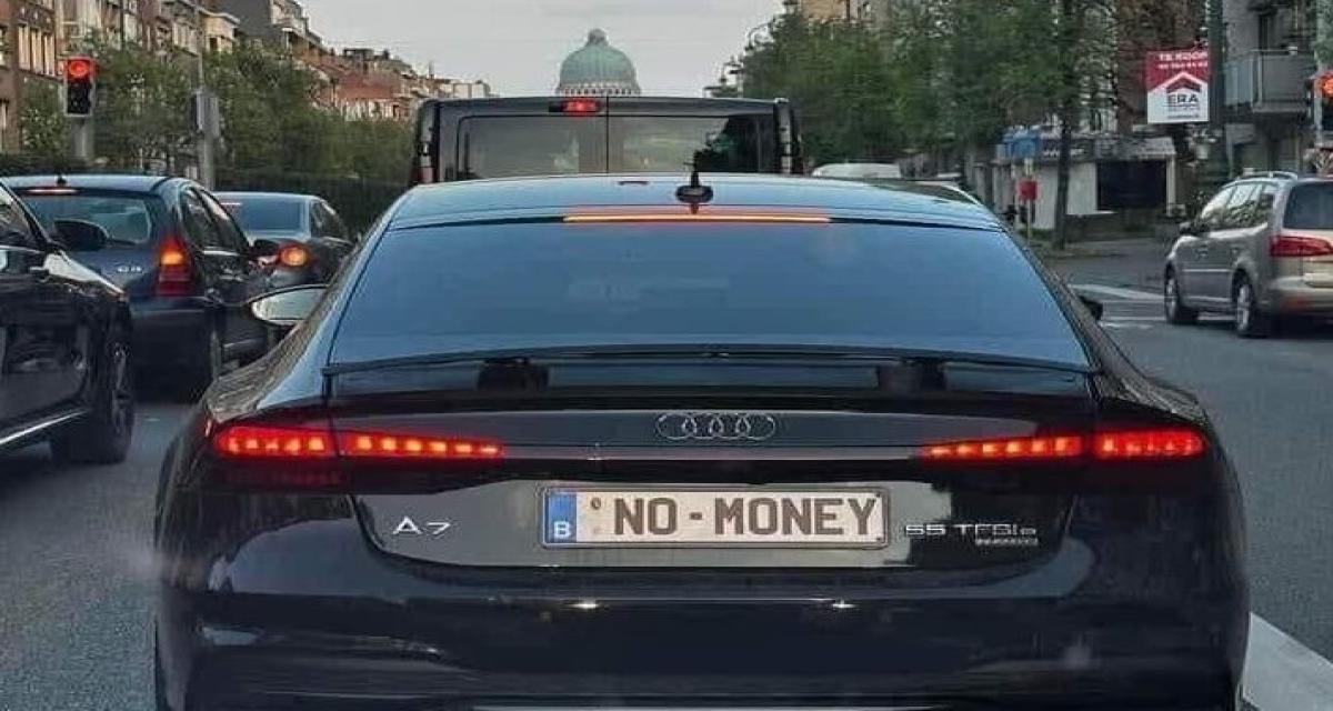 Il roule en Audi A7 avec la plaque No Money : l'ironie qui fait sensation sur tout Internet