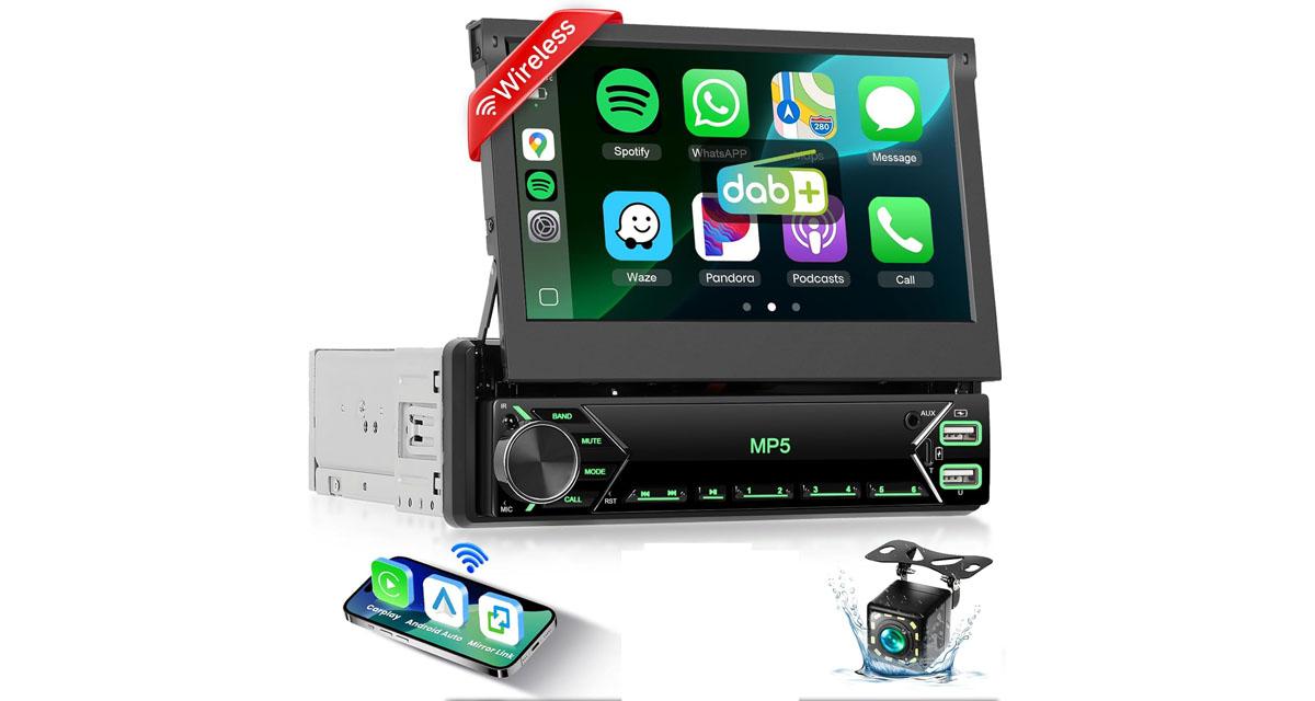 Un autoradio 1 DIN avec CarPlay et DAB à petit prix chez Podofo