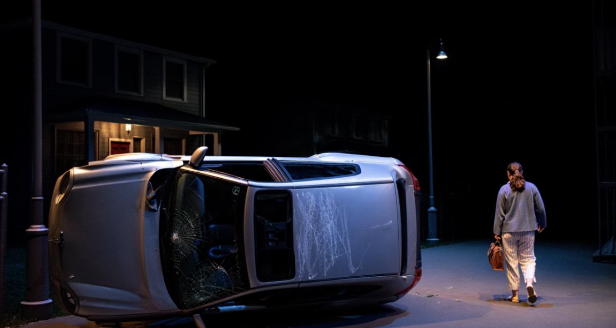 Un conducteur abandonne sa voiture retournée et rentre dormir chez ses parents