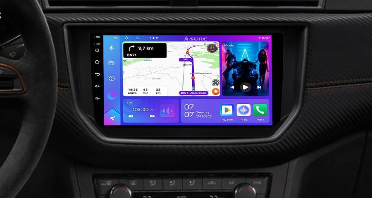 Un autoradio Android 15 avec CarPlay pour la Seat Arona chez Acavica