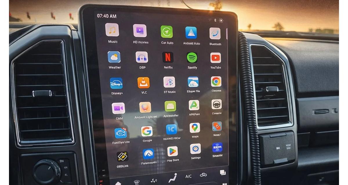 RDVFL commercialise un autoradio Tesla Style sous Android pour les pick-up Ford F