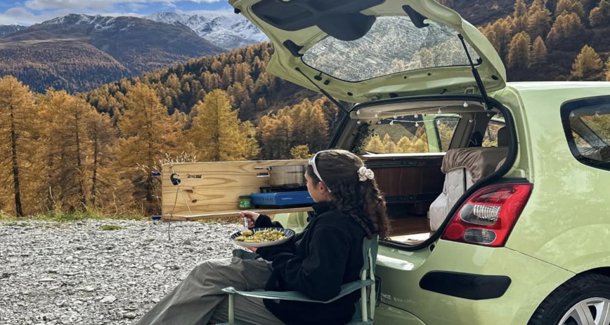 Une Twingo transformée en mini-van pour une escapade en montagne : le tout à moins de 300¬