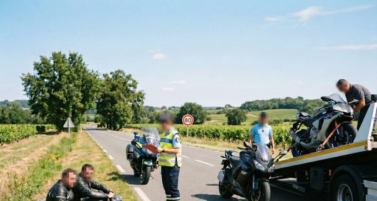 Ils roulent à 168 km/h sur une route limitée à 80 : fin brutale pour deux motards, qui perdent sur-le-champ permis et motos