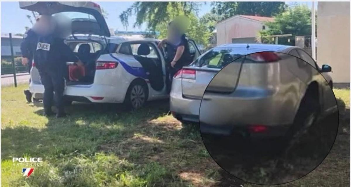 Il refuse d'obtempérer malgré des pneus crevés et un essieu arrière cassé, s'écrase sur un terre plein central et se fait prendre avec 30 g de cocaïne