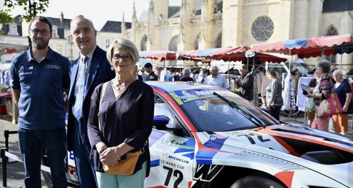 Un pilote des 24 Heures du Mans débarque sur le marché du village avec sa BMW M4 de course