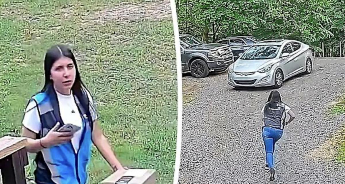 Une voiture de livreuse Amazon dévale une allée après un oubli de frein